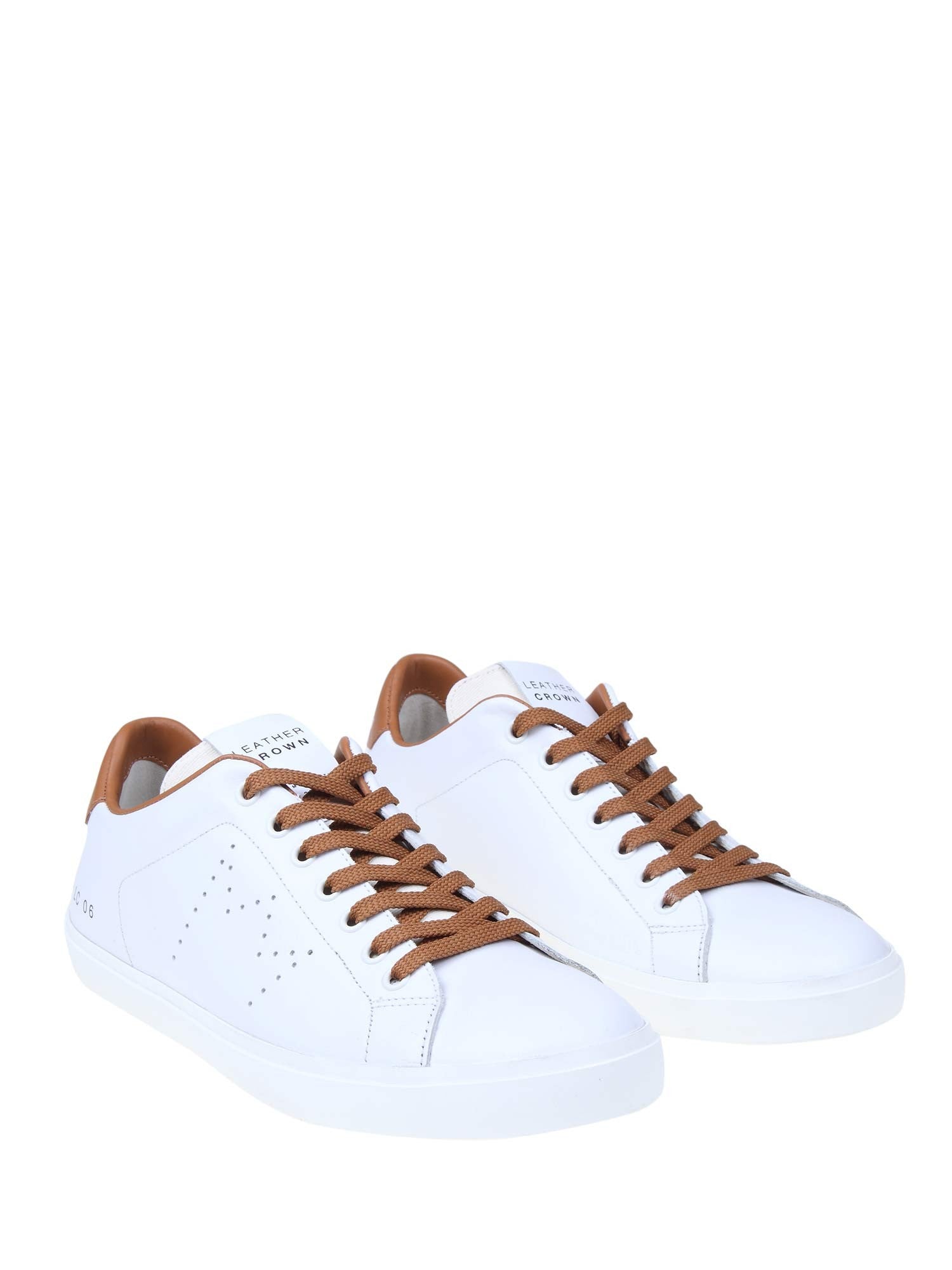 LEATHER CROWN SNEAKERS IN WHITE LEATHER