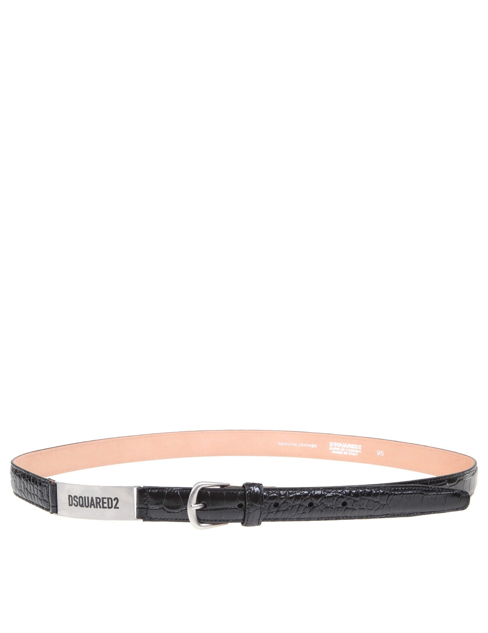 DSQUARED2 BLACK LEATHER BELT
