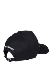 DSQUARED2 CAPPELLO BASEBALL IN TESSUTO COLORE NERO