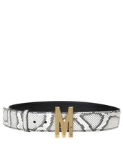 MOSCHINO BELT IN PYTHON PRINT LEATHER