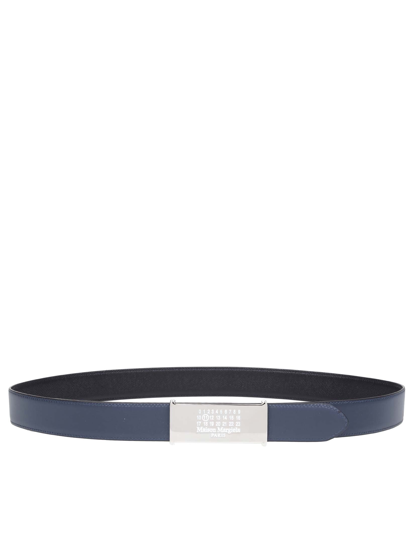 MAISON MARGIELA CINTURA REVERSIBILE IN PELLE COLORE BLU/NERO