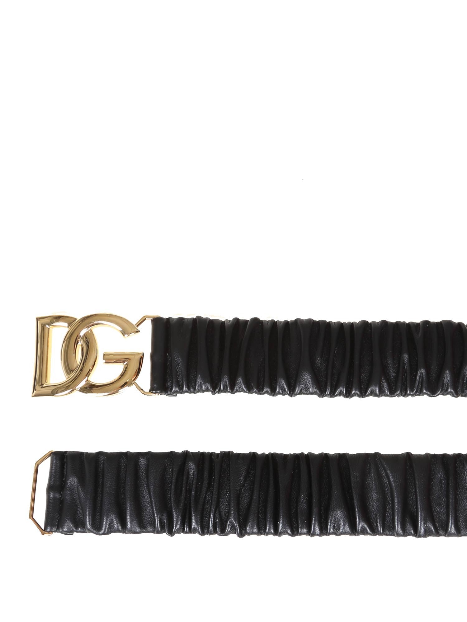 DOLCE & GABBANA CINTURA ELASTICA IN NAPPA ARRICCIATA