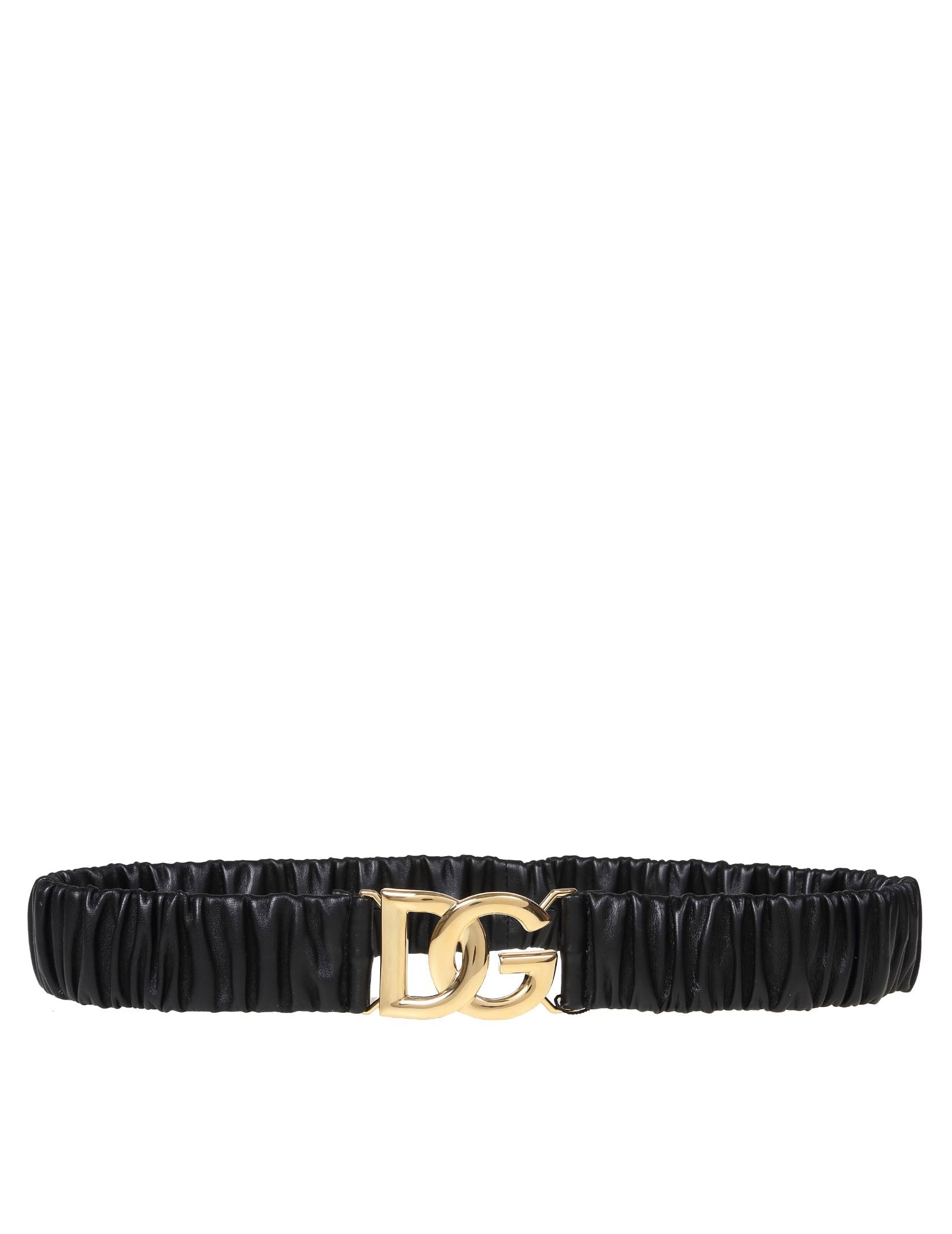DOLCE & GABBANA CINTURA ELASTICA IN NAPPA ARRICCIATA