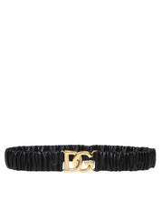 DOLCE & GABBANA CINTURA ELASTICA IN NAPPA ARRICCIATA