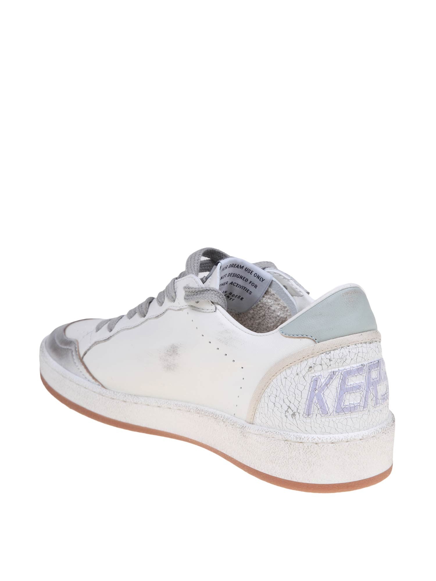 GOLDEN GOOSE BALLSTAR IN PELLE COLORE BIANCO E ARGENTO