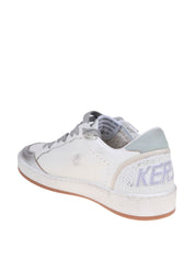 GOLDEN GOOSE BALLSTAR IN PELLE COLORE BIANCO E ARGENTO