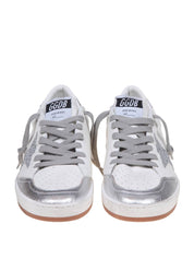 GOLDEN GOOSE BALLSTAR IN PELLE COLORE BIANCO E ARGENTO