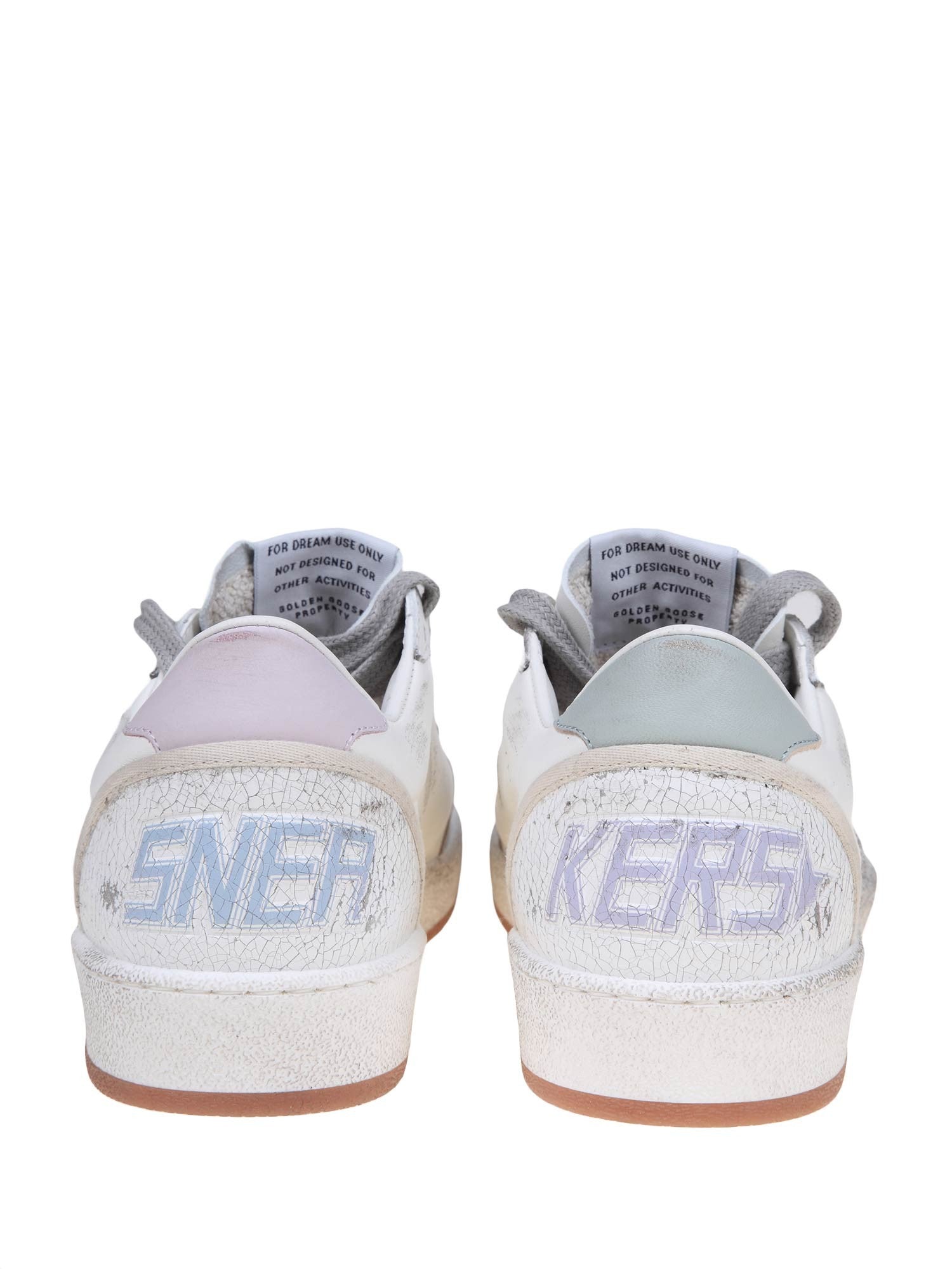 GOLDEN GOOSE BALLSTAR IN PELLE COLORE BIANCO E ARGENTO