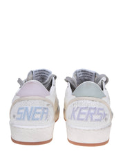 GOLDEN GOOSE BALLSTAR IN PELLE COLORE BIANCO E ARGENTO