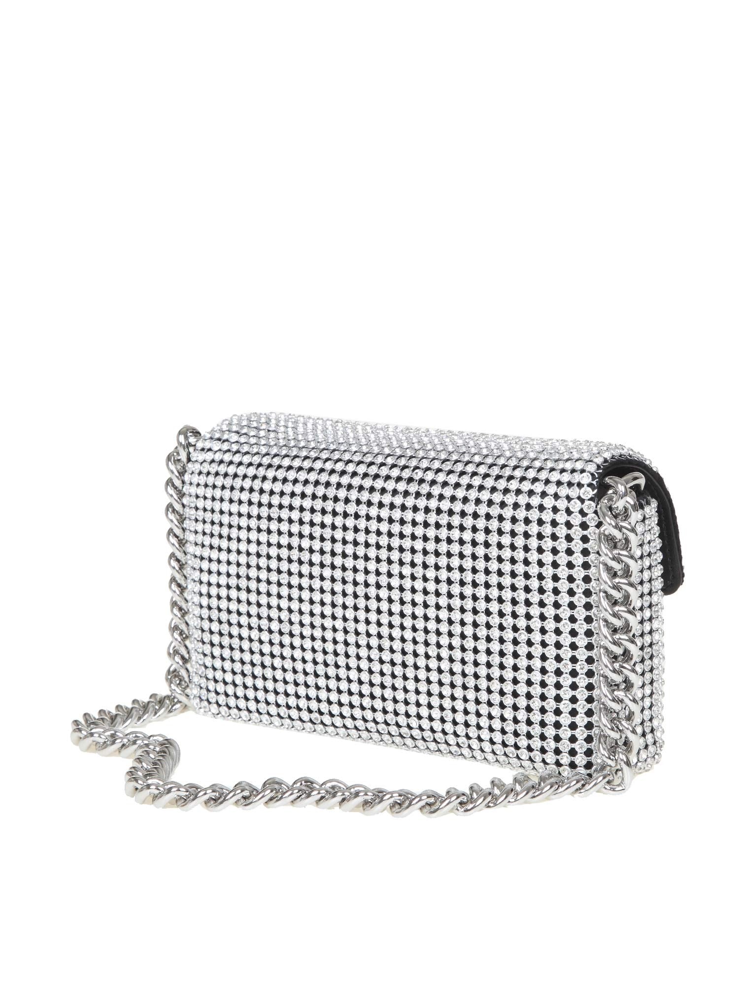 MARC JACOBS MINI SOFT BAG IN FABRIC WITH APPLIED RHINESTONES