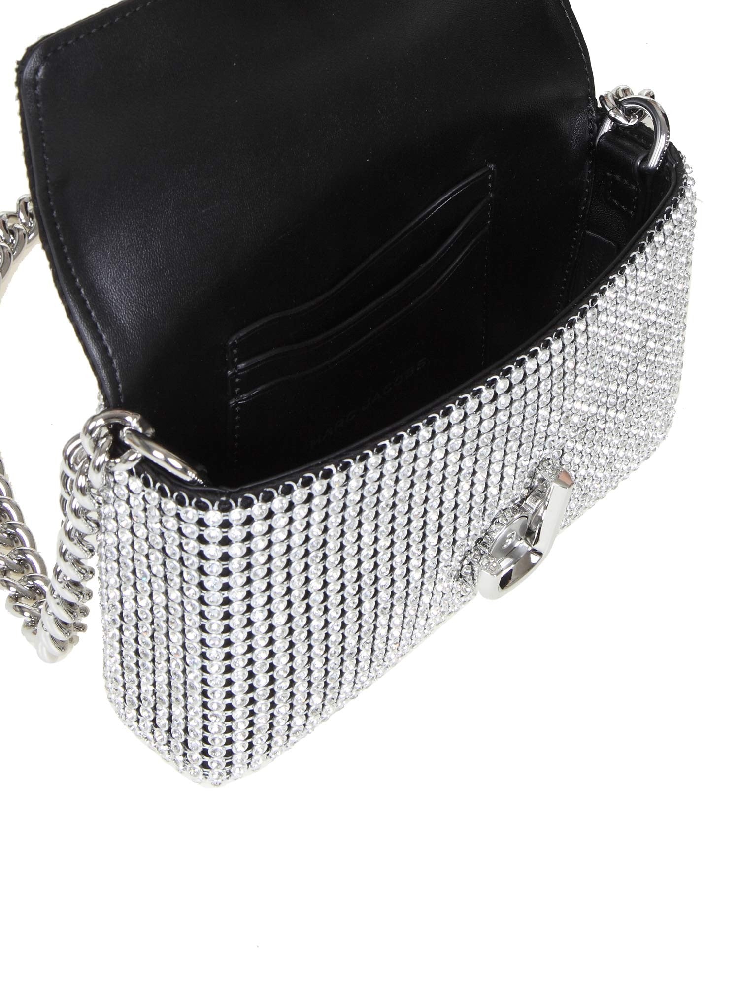MARC JACOBS MINI SOFT BAG IN FABRIC WITH APPLIED RHINESTONES