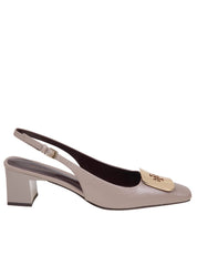 TORY BURCH GEORGIA LEATHER SLINGBACK WITH LOGO PLATE