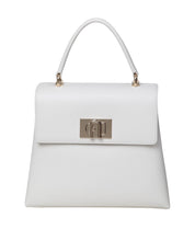 FURLA 1927 HANDBAG IN MARSHMALLOW COLOR LEATHER