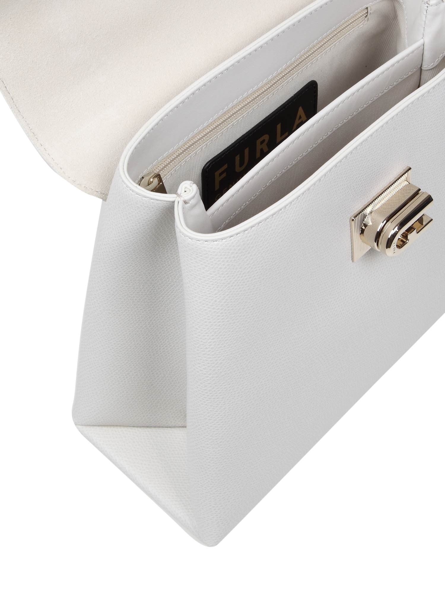 FURLA 1927 HANDBAG IN MARSHMALLOW COLOR LEATHER