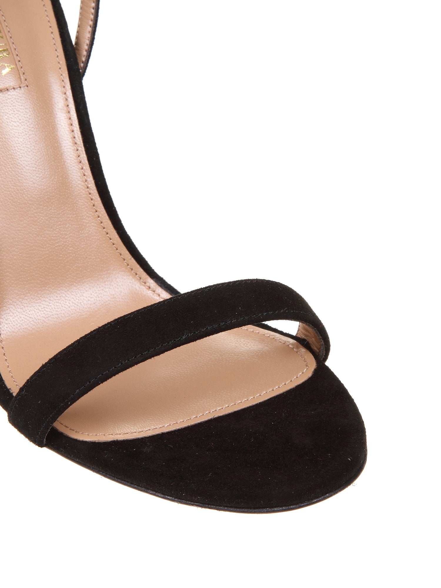 AQUAZZURA SANDALO BOW TIE 105 IN CAMOSCIO COLORE NERO