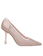 JIMMY CHOO IXIA 95 MESH PUMPS WITH CRYSTALS