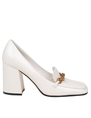 JIMMY CHOO CREAM WHITE LEATHER PUMP