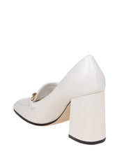 JIMMY CHOO CREAM WHITE LEATHER PUMP