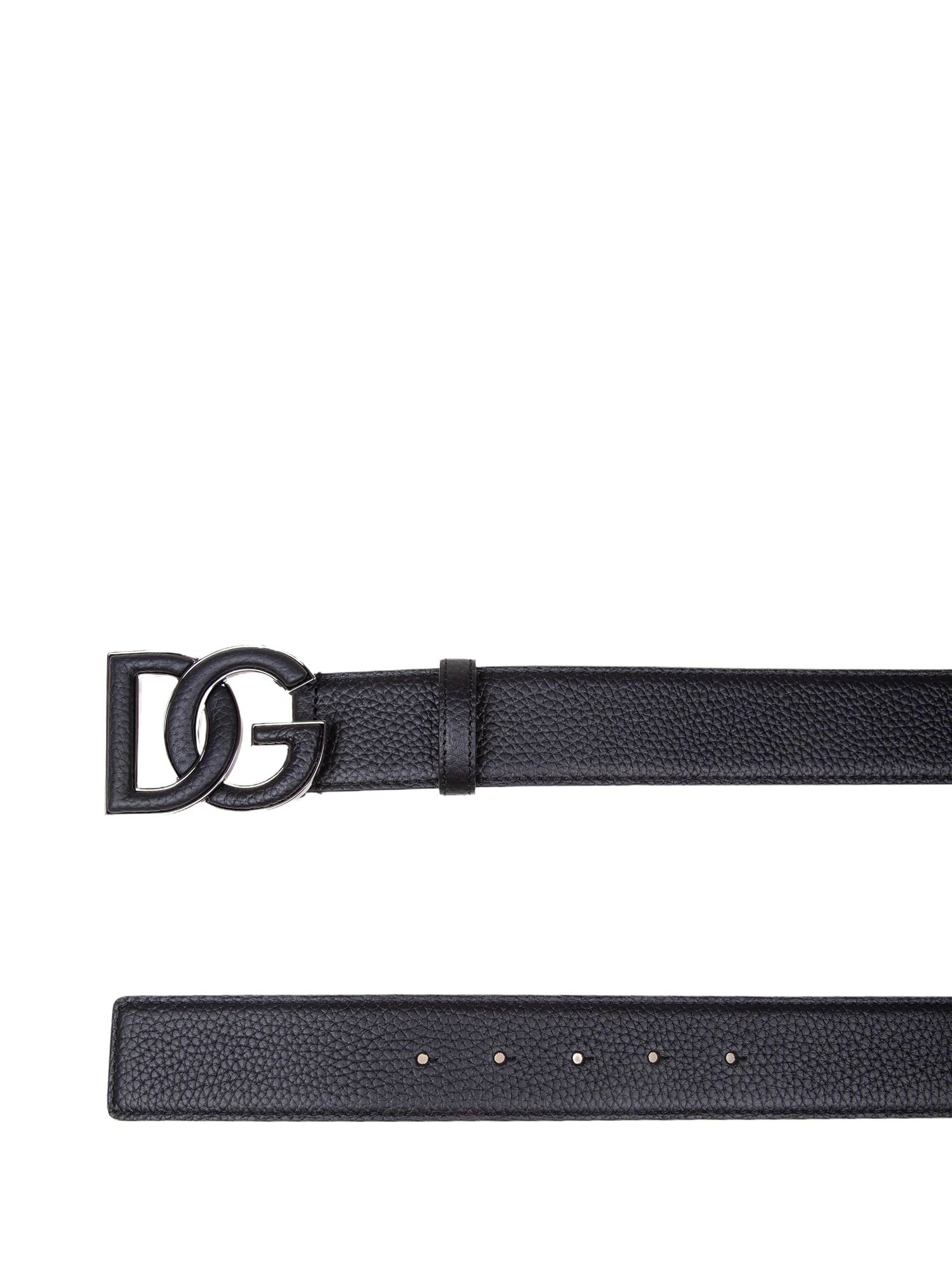DOLCE & GABBANA LEATHER BELT WITH DG LOGO