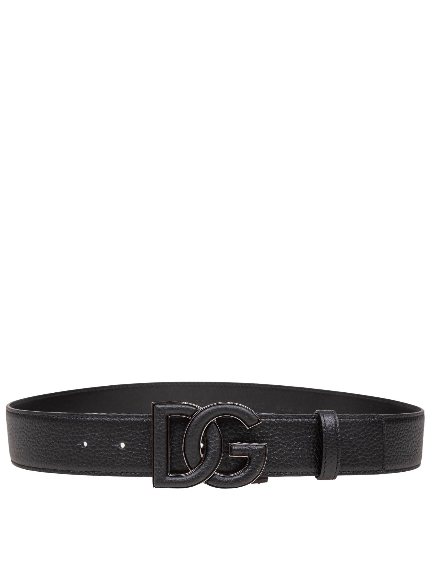DOLCE & GABBANA LEATHER BELT WITH DG LOGO