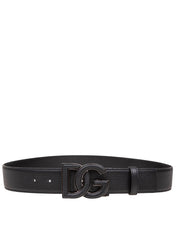 DOLCE & GABBANA LEATHER BELT WITH DG LOGO