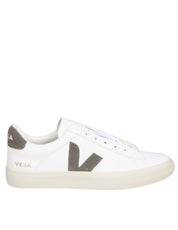 VEJA SNEAKERS IN WHITE AND GREEN LEATHER