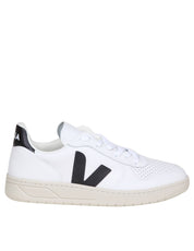 VEJA SNEAKERS V-10 IN PELLE COLORE BIANCO E NERO