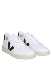 VEJA SNEAKERS V-10 IN PELLE COLORE BIANCO E NERO