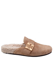 TORY BURCH MULES MELLOW IN SHEARLING COLORE TAUPE