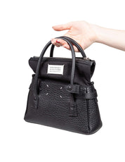 MAISON MARGIELA DRESS AGE SMALL LEATHER HANDBAG, BLACK