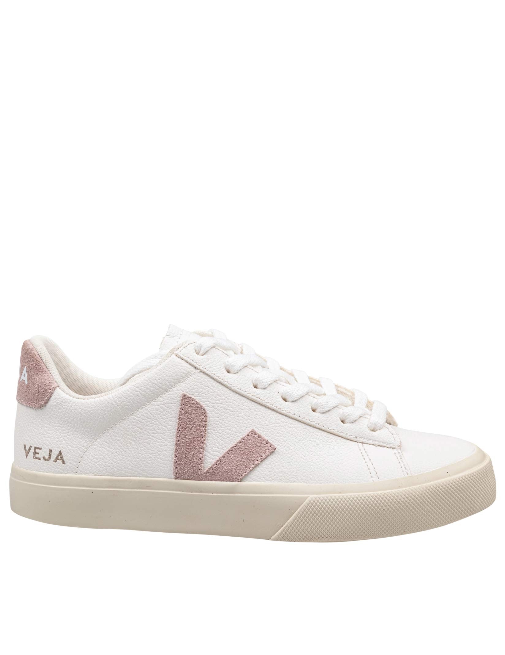 VEJA SNEAKERS CAMPO IN CHROME/FREE LEATHER COLOR WHITE/PINK