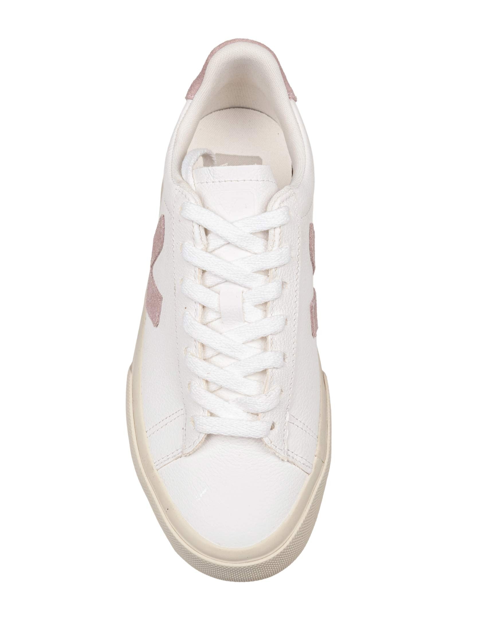 VEJA SNEAKERS CAMPO IN CHROME/FREE LEATHER COLOR WHITE/PINK