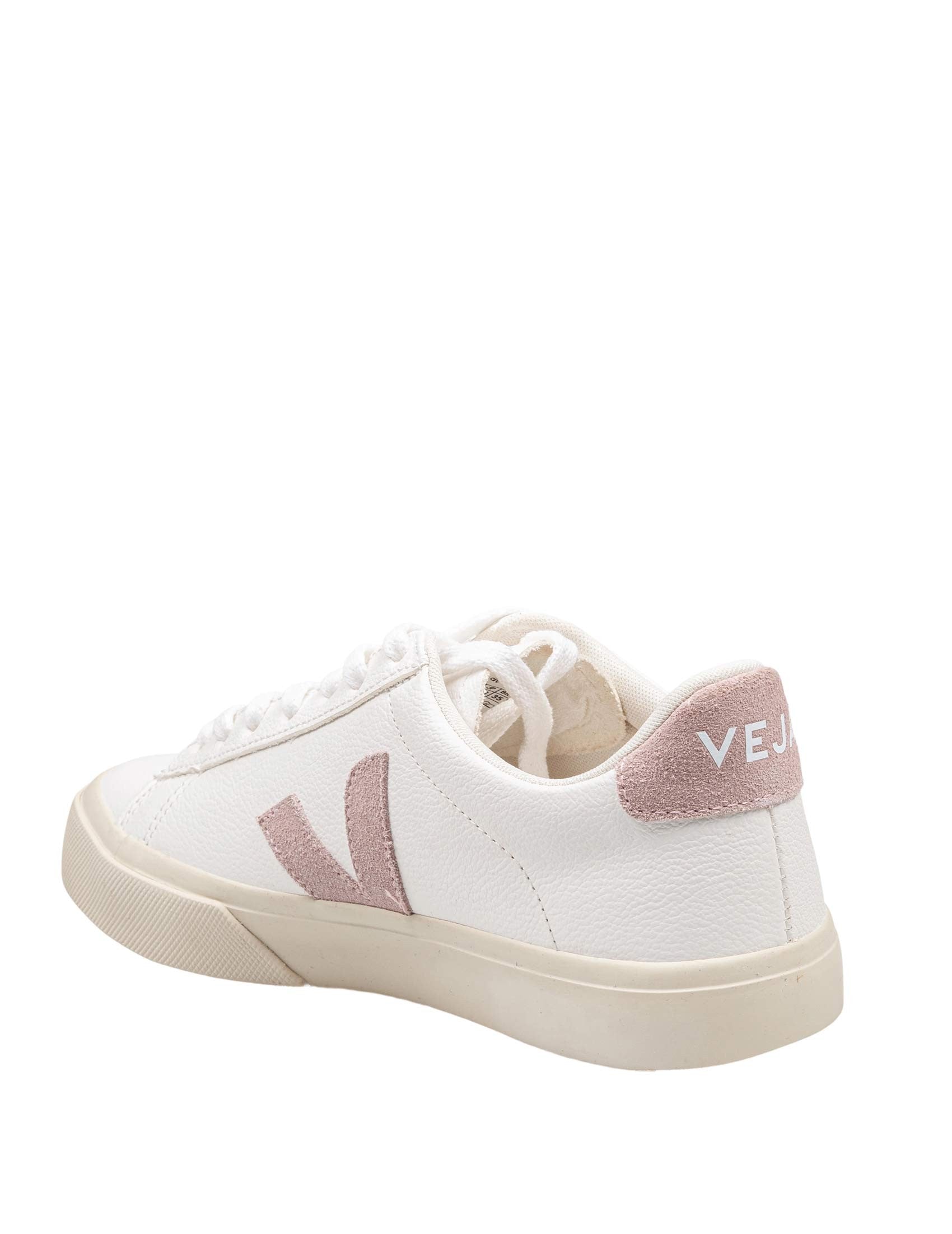VEJA SNEAKERS CAMPO IN CHROME/FREE LEATHER COLOR WHITE/PINK