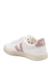 VEJA SNEAKERS CAMPO IN CHROME/FREE LEATHER COLOR WHITE/PINK