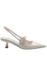 JIMMY CHOO SLINGBACK IN PATENT LEATHER, MILK COLOR
