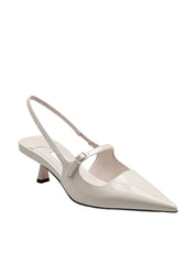 JIMMY CHOO SLINGBACK IN PATENT LEATHER, MILK COLOR