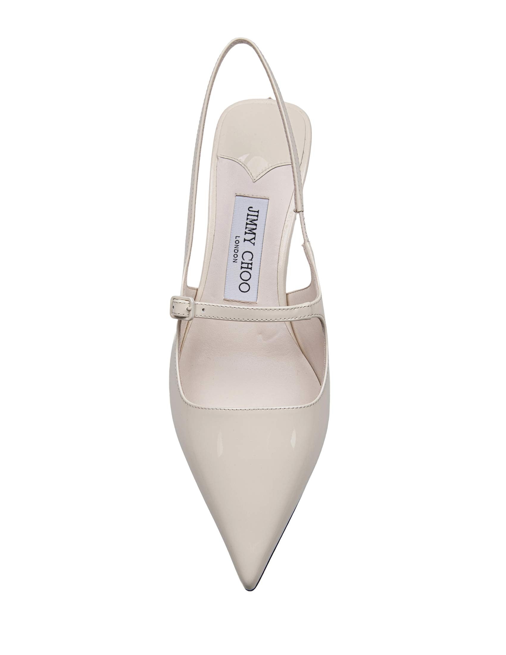 JIMMY CHOO SLINGBACK IN PATENT LEATHER, MILK COLOR