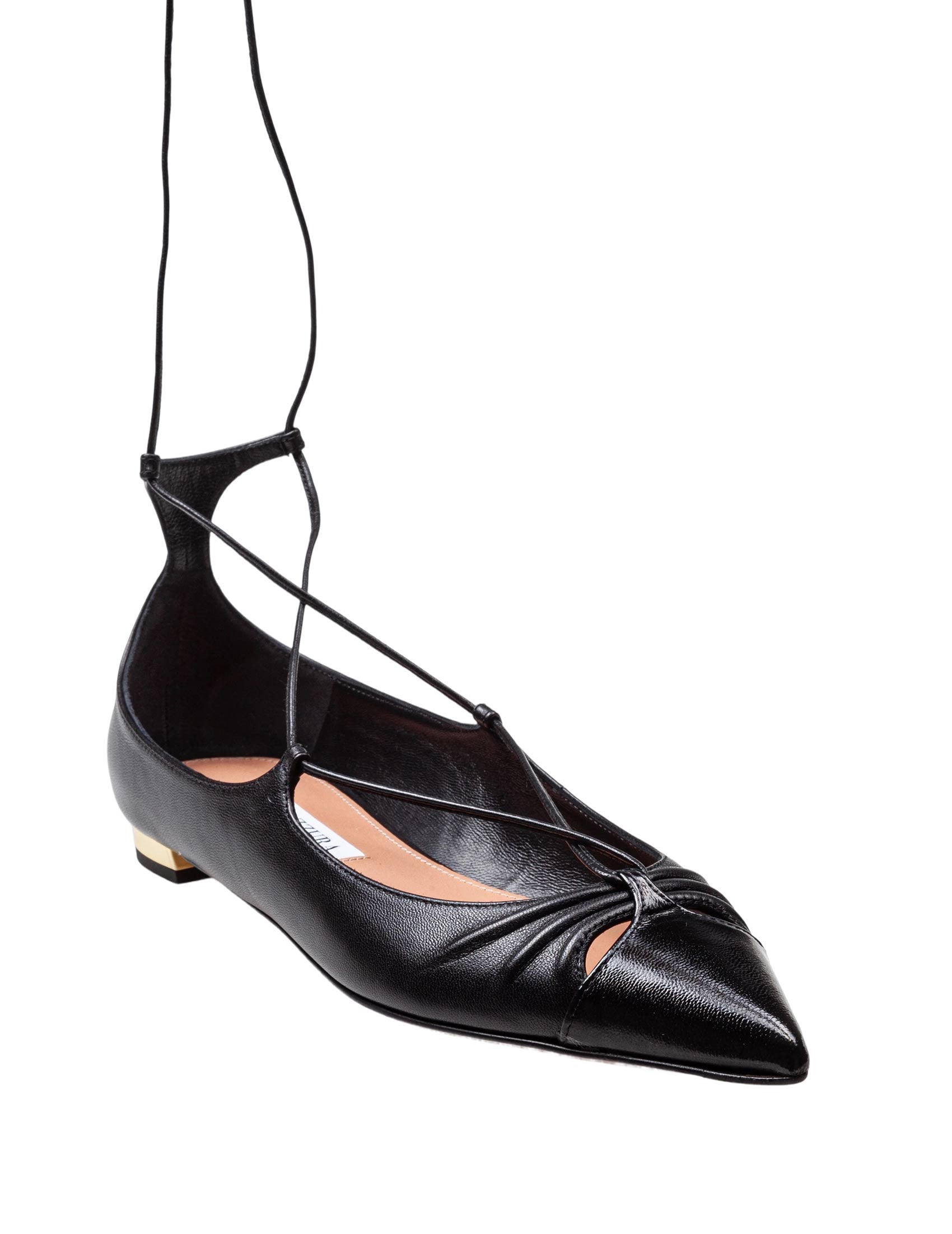 AQUAZZURA GABI FLAT IN NAPPA COLOR BLACK