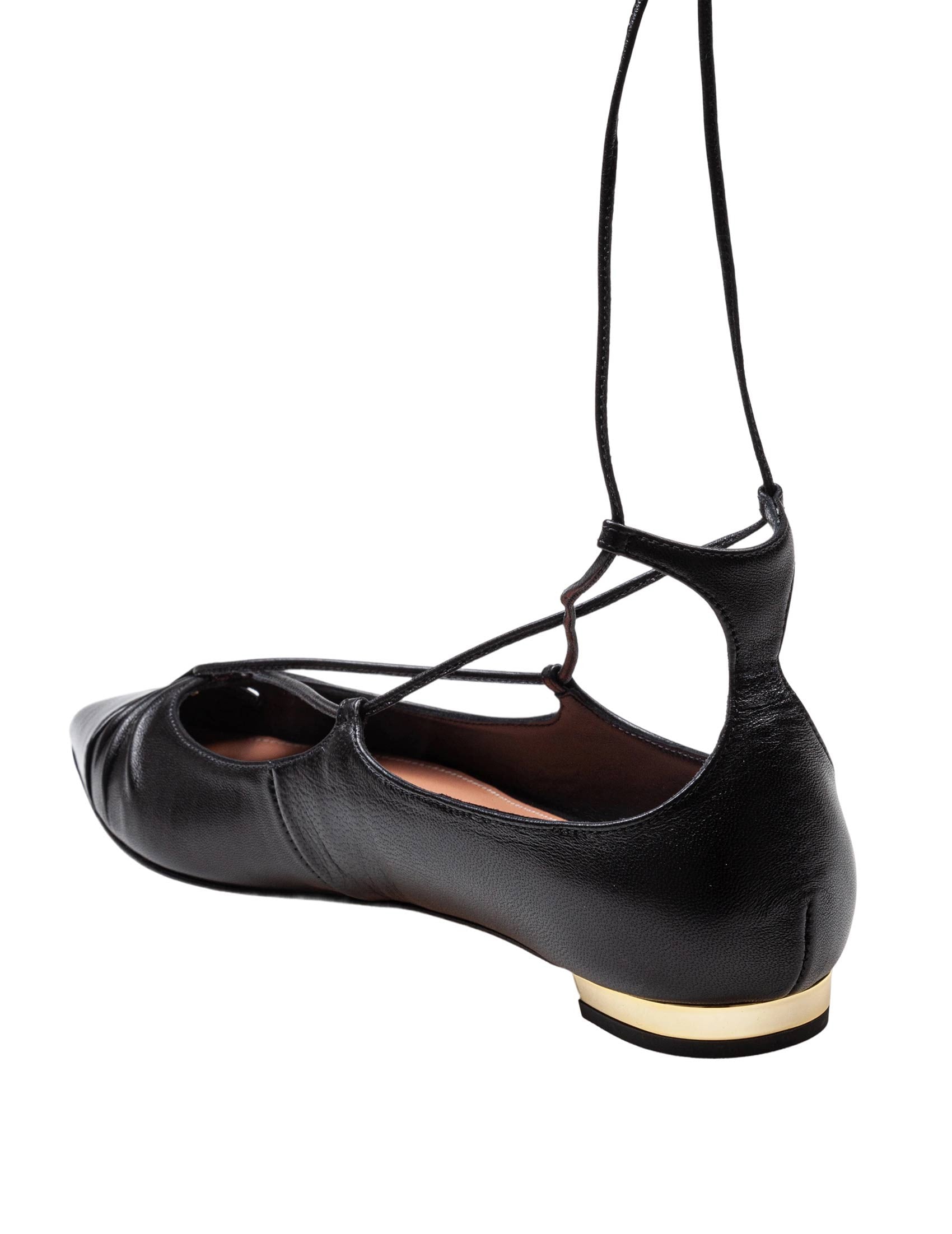 AQUAZZURA GABI FLAT IN NAPPA COLOR BLACK