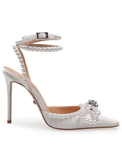 MACH & MACH SATIN DOUBLE DECOLLETE' WITH PEARL BOW
