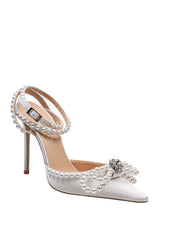 MACH & MACH SATIN DOUBLE DECOLLETE' WITH PEARL BOW