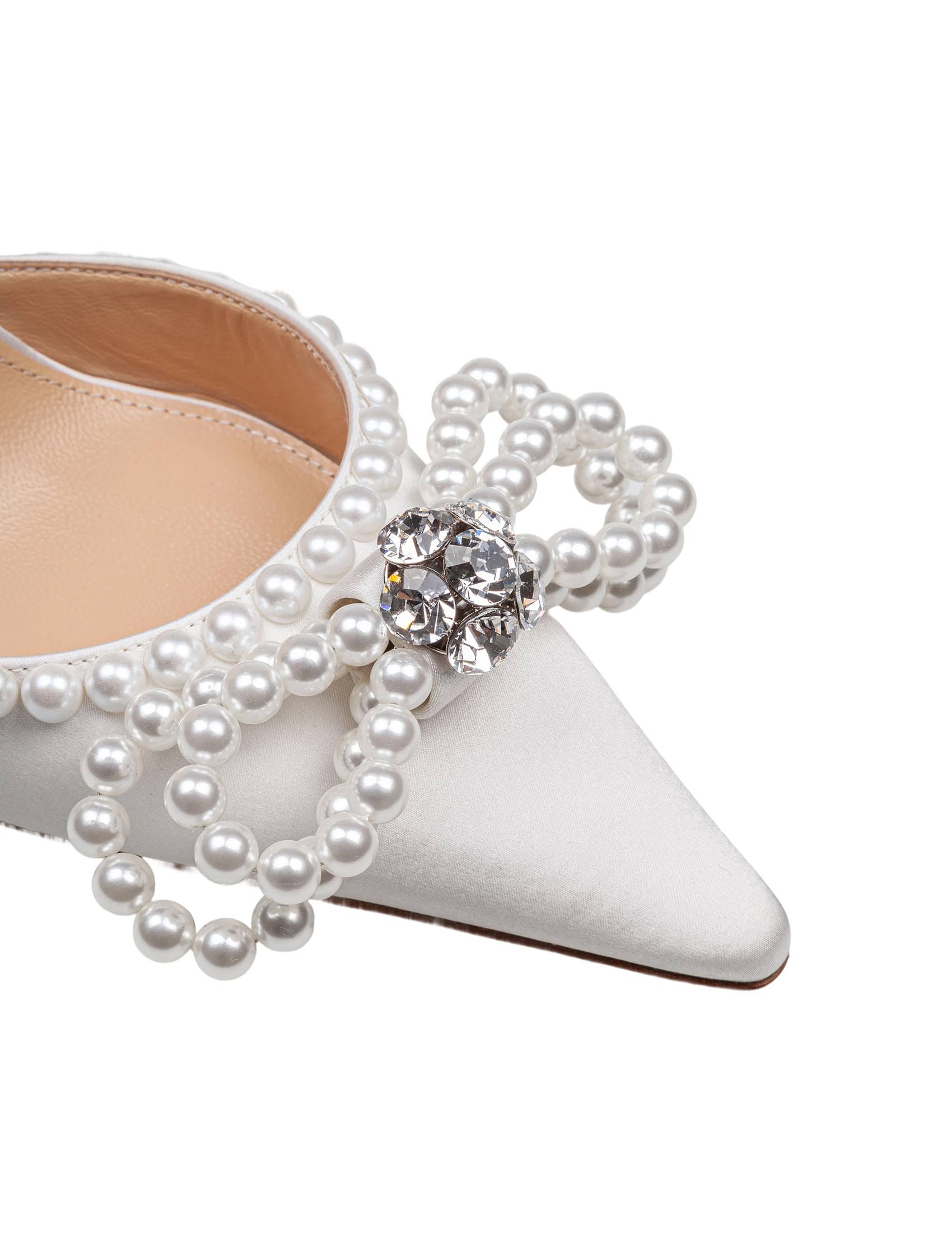 MACH & MACH SATIN DOUBLE DECOLLETE' WITH PEARL BOW