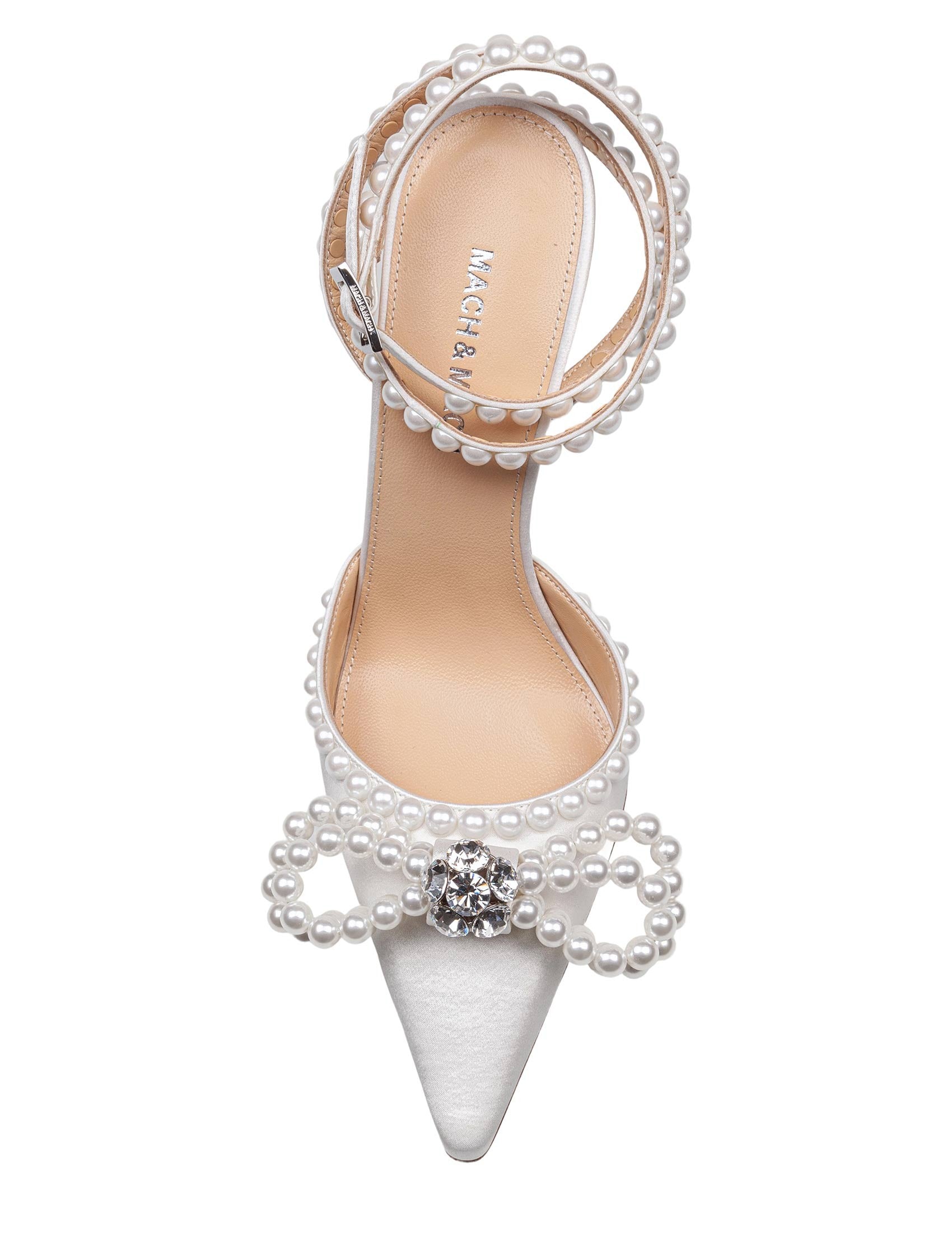 MACH & MACH SATIN DOUBLE DECOLLETE' WITH PEARL BOW