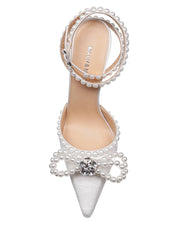 MACH & MACH SATIN DOUBLE DECOLLETE' WITH PEARL BOW