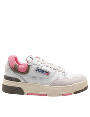 AUTRY SNEAKERS CLC LOW IN SUEDE E NABUK BIANCO E GERANIO