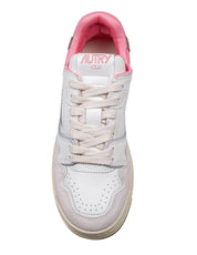 AUTRY SNEAKERS CLC LOW IN SUEDE E NABUK BIANCO E GERANIO