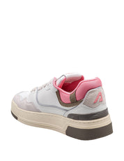 AUTRY SNEAKERS CLC LOW IN SUEDE E NABUK BIANCO E GERANIO