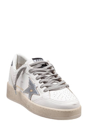 GOLDEN GOOSE BALLSTAR SNEAKERS IN LEATHER COLOR WHITE AND SILVER