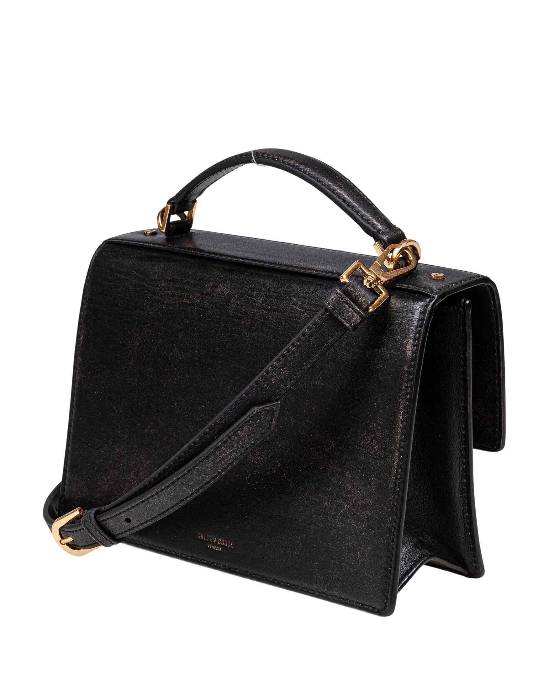 GOLDEN GOOSE BORSA A MANO VENEZIA IN PELLE COLORE NERO