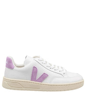 VEJA SNEAKERS V-12 IN PELLE COLORE BIANCO E ORCHIDEA